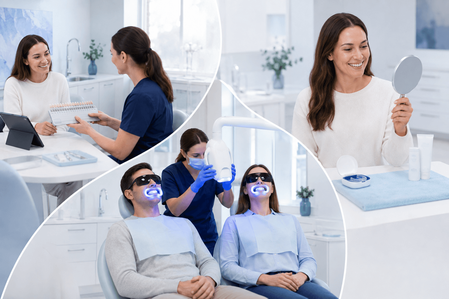 How the published teeth whitening options are structured